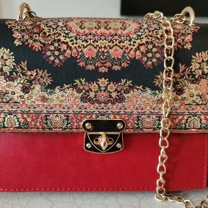 Elegant Red and Black Women's Bag